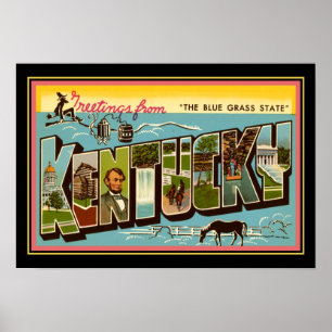 Poster Vintage "Salut du Kentucky"