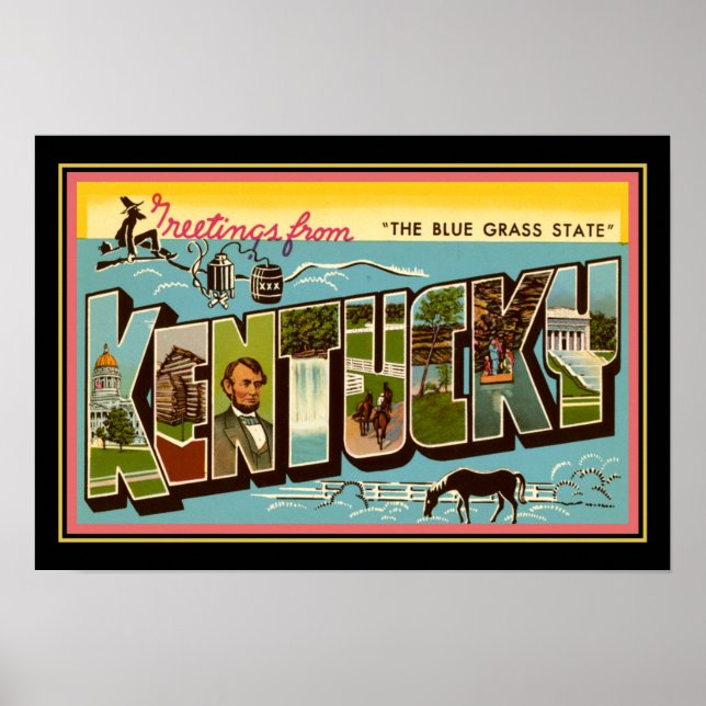 Poster Vintage "Salut du Kentucky" (Devant)