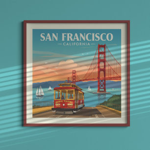 Poster Vintage San Francisco Californie