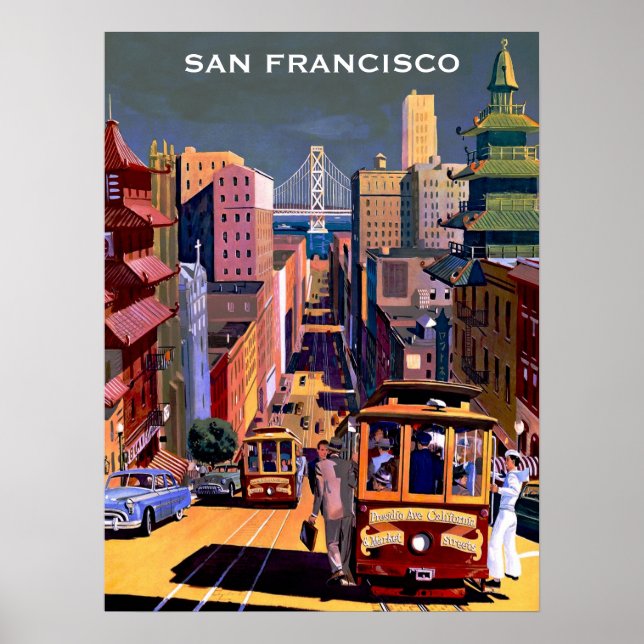 Poster Vintage San Francisco - Voyage Retro (Devant)