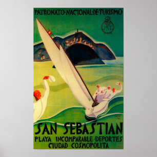 Poster Vintage San Sebastian Europe
