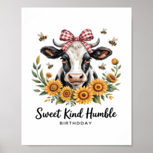 Poster Vintage Scottish Highland Cow Art T-Shir surdimens