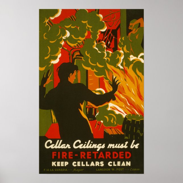 Poster vintage - Sécurité incendie - POSTER (Devant)