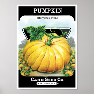 Poster Vintage Seed Packet Étiquette Art, Halloween Citro