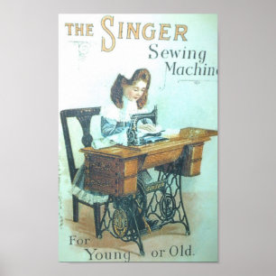 Poster Vintage Singer Sewing Machine