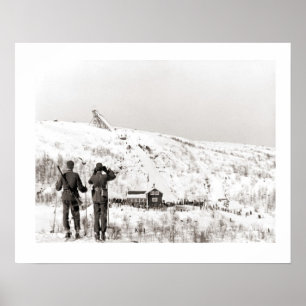 Poster Vintage ski iamge, Security patrol
