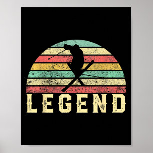 Poster Vintage Ski Legend Skier Graphic Ski Shirt Cadeau