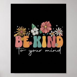 Poster Vintage Sois Gentil À Votre Esprit Santé Mentale F