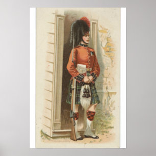 Poster Vintage "soldat écossais" Arbuckle Bros café
