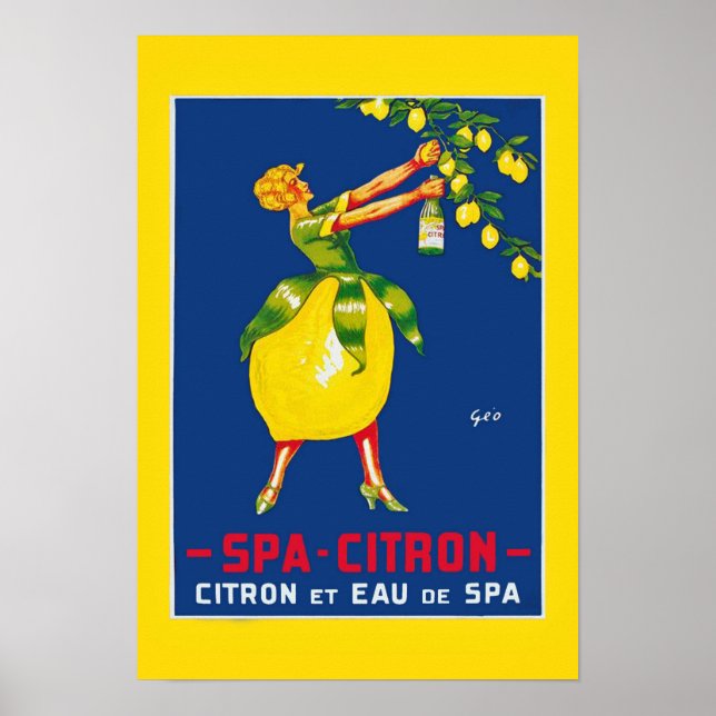 Poster vintage spa Citron (Devant)