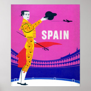 Poster Vintage Spain Torero Bullfighter
