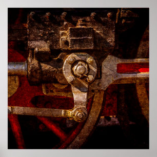 Poster Vintage steam train gear
