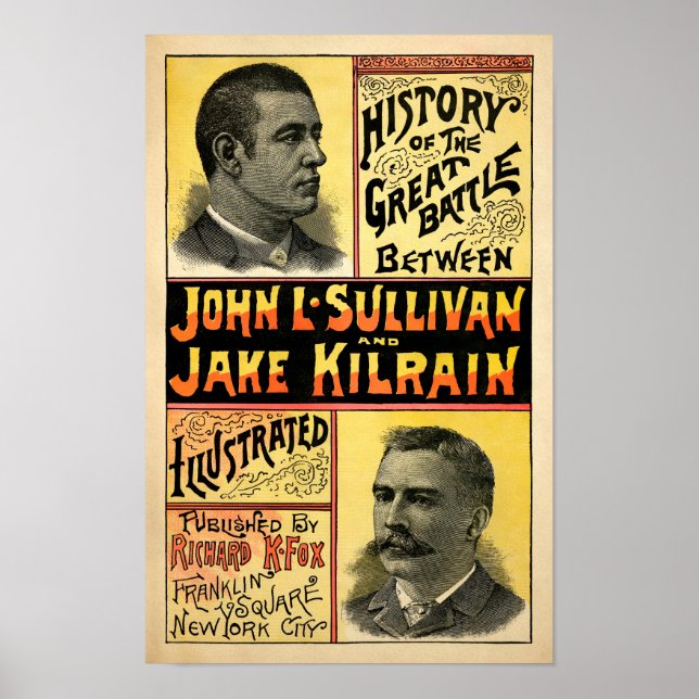 Poster Vintage Sullivan contre Kilrain Couverture illustr (Devant)