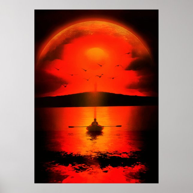 Poster Vintage Sunset Hope Foi Amour Encouragement (Devant)