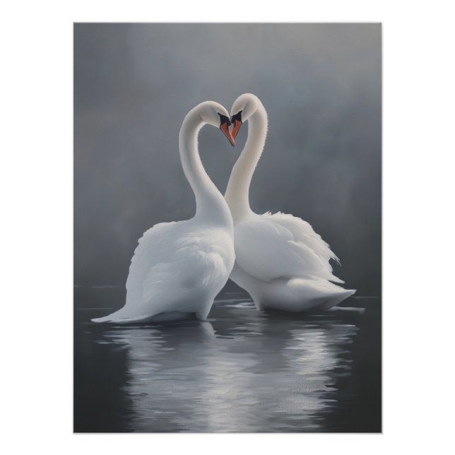 Poster Vintage Swan Art Print (Devant)