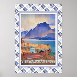 Poster Vintage Swiss Railway Vierwaldstattersee