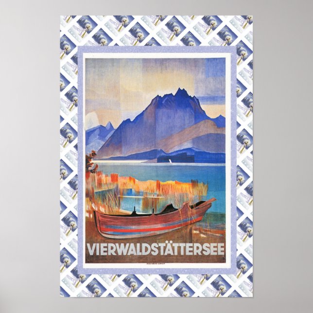 Poster Vintage Swiss Railway Vierwaldstattersee (Devant)