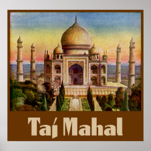 Poster Vintage Taj Mahal