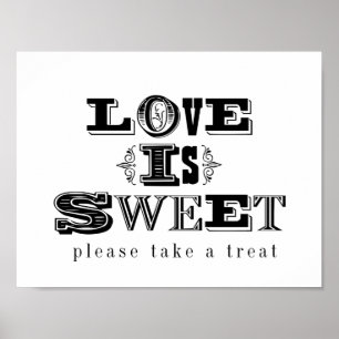 Poster Vintage Take a Treat Wedding Table Sign