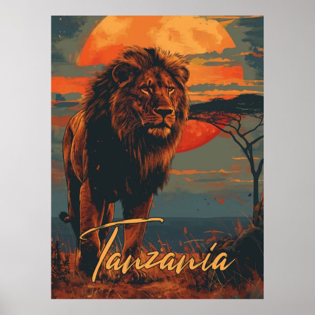 Poster Vintage Tanzanie (Devant)