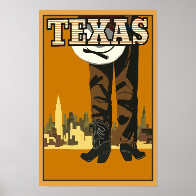 Poster Vintage Texas Cowboy (Devant)
