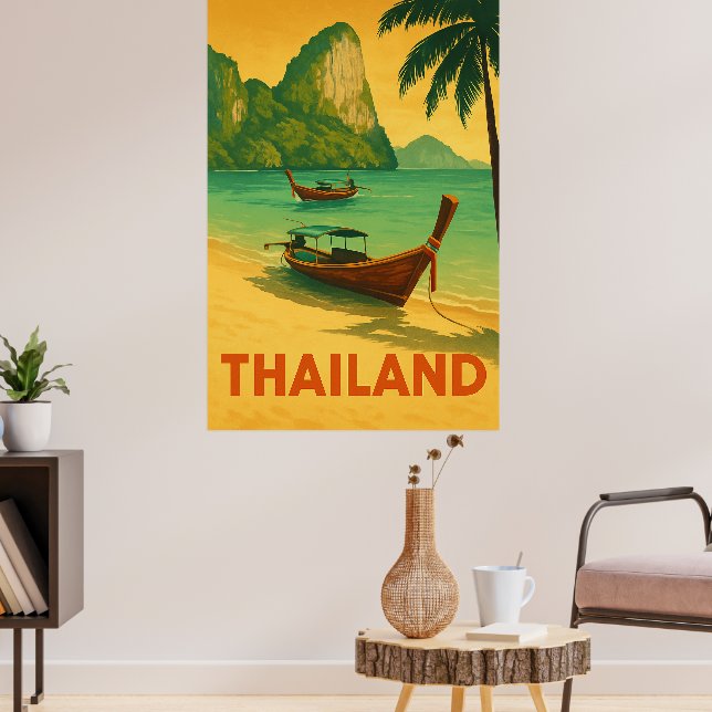 Poster Vintage Thailand Beach Paradise (Salon 3)
