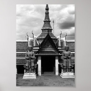 Poster Vintage Thaïlande Bangkok Wat Phra Kaew Demon