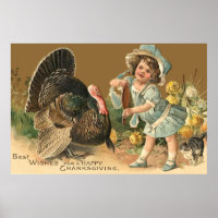 Poster vintage Thanksgiving Turkey II