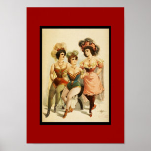 Poster Vintage Theater Three Women