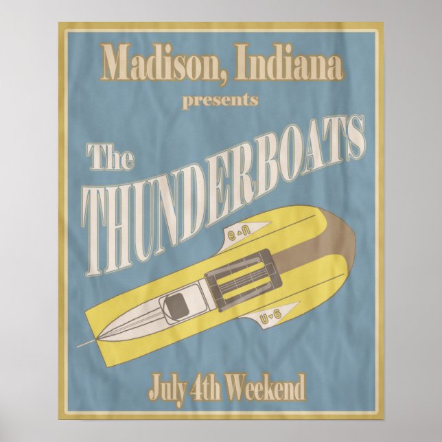 Poster vintage Thunderboat Regatta (Devant)