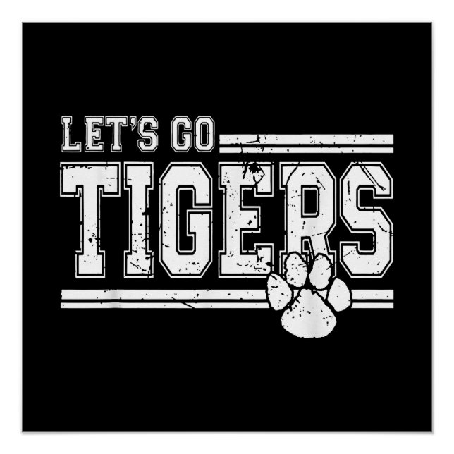 Poster Vintage Tigers School Sports Nom Retro (Devant)