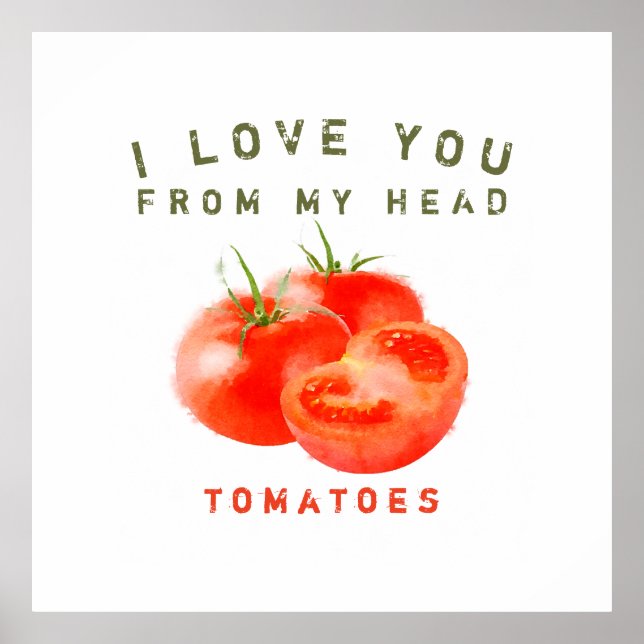 Poster Vintage Tomato Quote Design - (Devant)