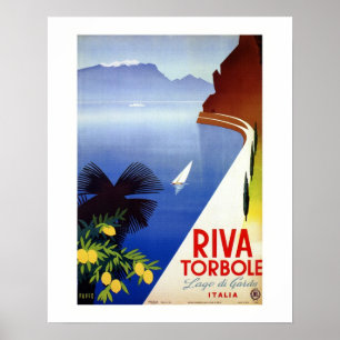 Poster Vintage Torbole Riva Lake Garda Voyage italien