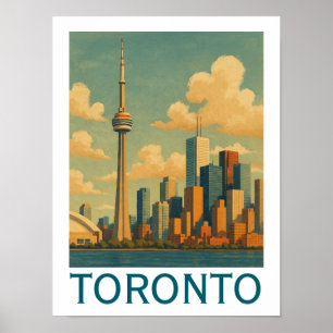 Poster Vintage Toronto Canada - Tour CN Skyline