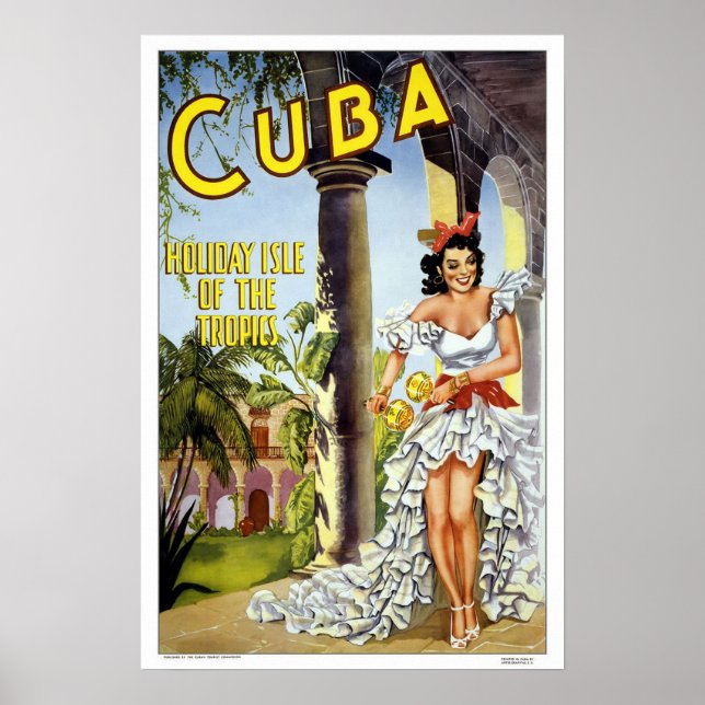 Poster Vintage travel, Cuba (Devant)