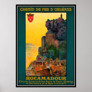 Poster Vintage travel France, Rocamadour -