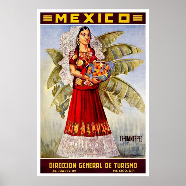 Poster Vintage travel, Mexique (Devant)
