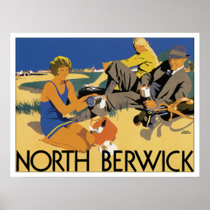 Poster Vintage Travel North Berwick Scotland