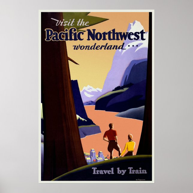 Poster Vintage Travel Pacific Northwest (Front)