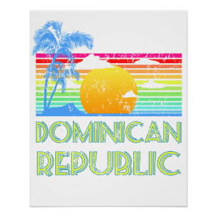Poster Vintage Tropical Dominican Republic