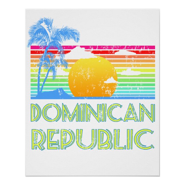 Poster Vintage Tropical Dominican Republic (Devant)