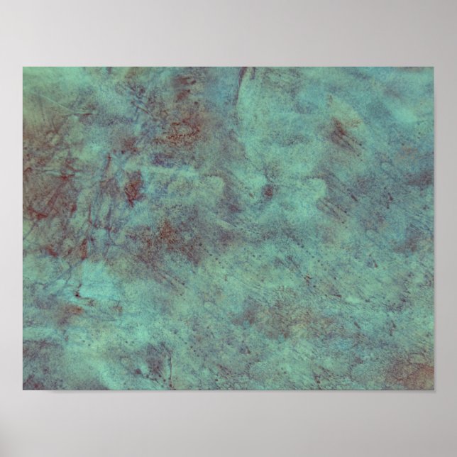 Poster Vintage Turquoise Turquoise Texture Brown (Devant)