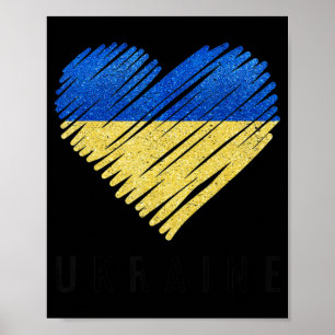 Poster Vintage Ukraine Fierté du drapeau ukrainien