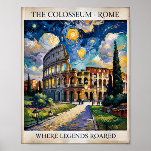 Poster Vintage Van Gogh Peinture du Colisée de Rome