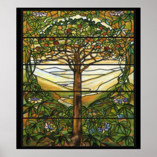 Poster Vintage verre Motif Apple Tree Art Imprimer