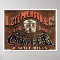 Vintage Victorian Era Café & Spice Mills Ad