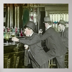 Poster Vintage vie de glisse de lanterne magique dans le 