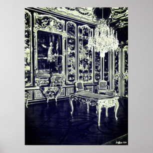 Poster Vintage Vienne palais de Schonbrunn salle Vieux La