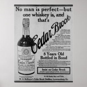 Poster vintage vieux cèdre brook empreinte whiskey