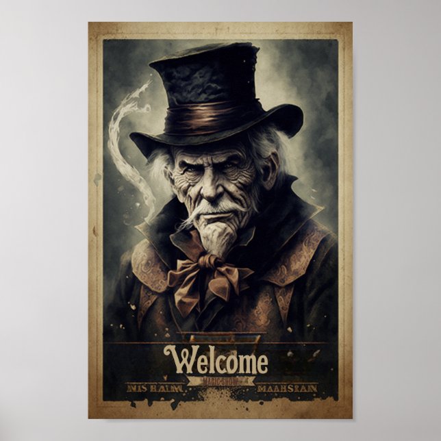 poster vintage vieux magicien (Devant)